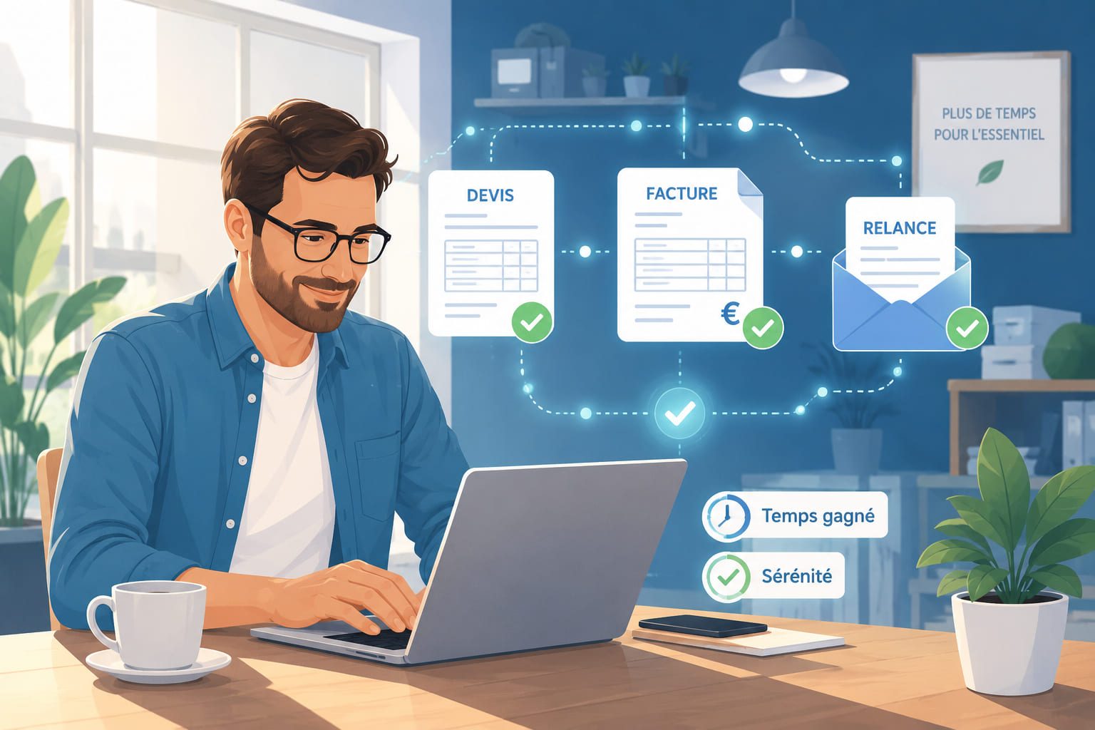 Automatiser devis, relances et factures quand on est seul
